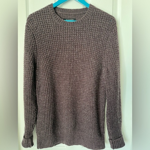 Mens All Saints Tornn Crewneck Sweater Small Merino Wool Blend - Picture 3 of 11